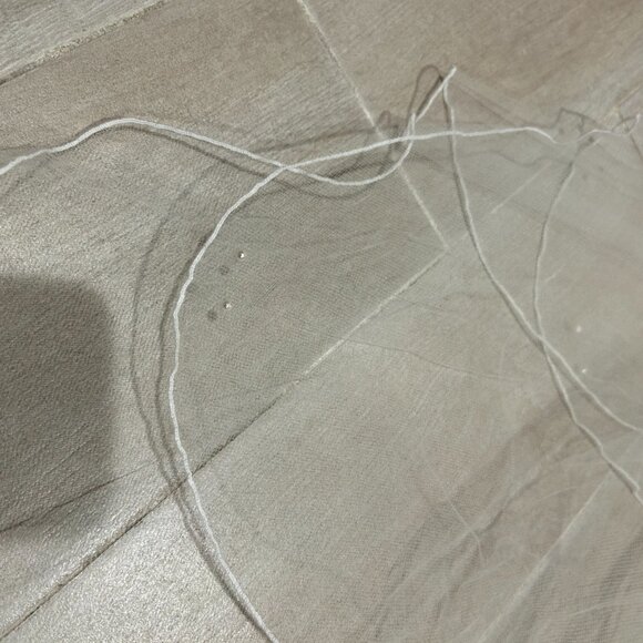 David's Bridal Wedding Bridal White Beaded Veil - Picture 9 of 15